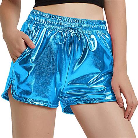 metallic box shorts|Women's Metallic Shorts .